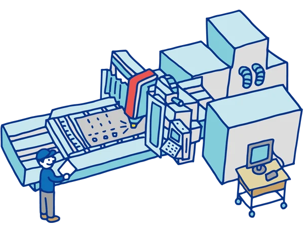 加工機オペレーターのイラスト